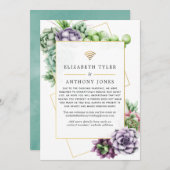 Weelderige geometrische virtuele trouwgastenlijst aankondiging (Voorkant / Achterkant)