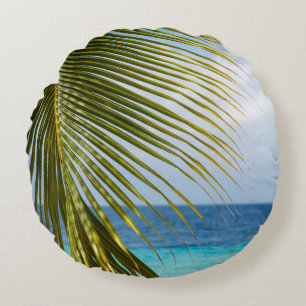 Weelderige glamour palm oceaan 1 rond kussen