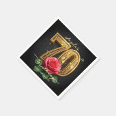 Weelderige Glamoureuze Chic Roos Goud 70e Verjaard Servet (Hoek)