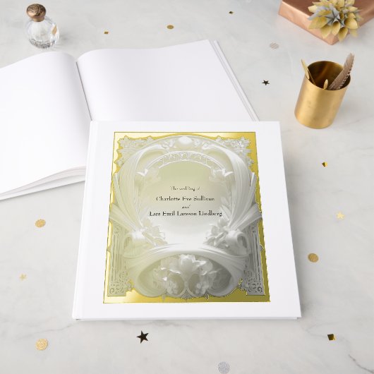 Weelderige Goud Motief Atelier  Gastenboek (Voorkant open)