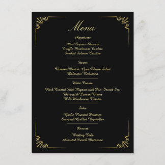 Weelderige gouden rand Klassieke minimalistische t Menu