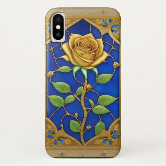 Weelderige Gouden Roos Kunstwerk Case-Mate iPhone Case (Achterkant)
