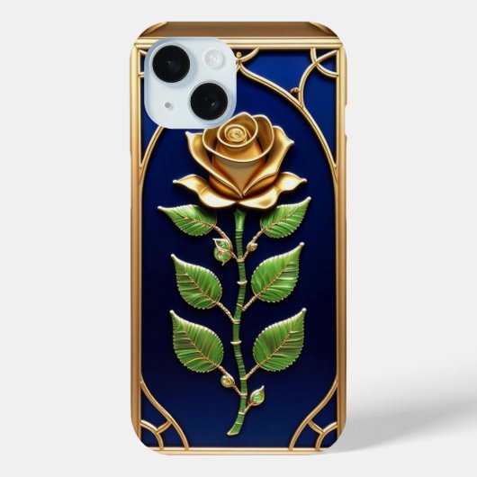 Weelderige Gouden Roos Kunstwerk Case-Mate iPhone Case (Achterkant)