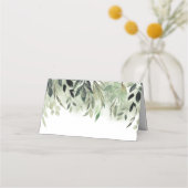 weelderige groen vintage bruiloft plaatskaartje (Achterkant)