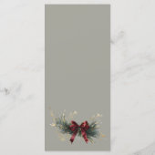 Weelderige groenblijvende rode linten minimalistis menu (Achterkant)