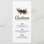 Weelderige groenblijvende rode linten minimalistis menu (Voorkant)