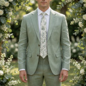 Weelderige groene aquarel eucalyptusbladeren stropdas