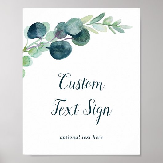 Weelderige Groene Bruidsdouche Aangepast Tekst Bor Poster (Voorkant)