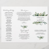 Weelderige Groene Frame Tri-Fold Trouwprogramma Flyer (Voorkant)