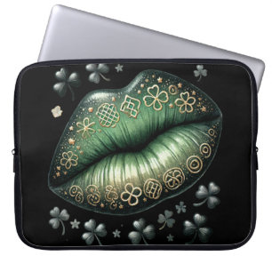 WEELDERIGE GROENE IERSE KELTISCHE LIPPEN LAPTOP SLEEVE
