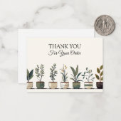 Weelderige groene Planten Dank u Notitiekaartje (Voorkant / Achterkant in situ)