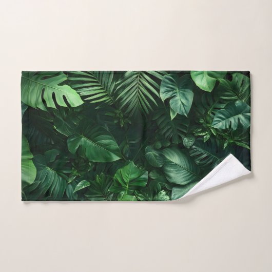 Weelderige groene tropische bladeren handdoek (Handdoek)