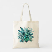 Weelderige groene tropische bladeren tote bag (Achterkant)