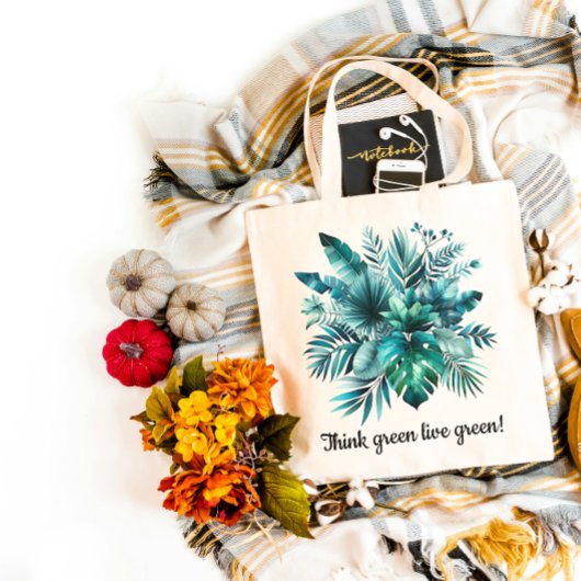 Weelderige groene tropische bladeren tote bag