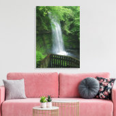 Weelderige groene tropische waterval Wall Art Canvas Afdruk (Insitu (Woonkamer))
