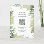 Weelderige groene varens foto-collage QR-code brui (Achterkant)