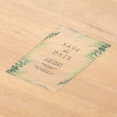 Weelderige groene varens Huwelijk Save the Date Acryl Uitnodigingen (Laagn)