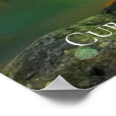 Weelderige groene waterval reisbestemming Indonesi Poster (Hoek)