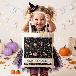 Weelderige Halloween Snoep Trick or Treat Aangepas Tote Bag