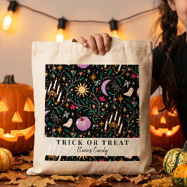 Weelderige Halloween Snoep Trick or Treat Douane Tote Bag
