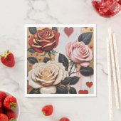 Weelderige harten en Rozen Servet (Insitu)