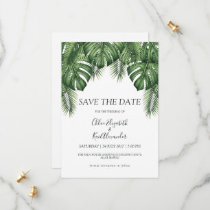 Weelderige Hawaiiaanse Groene Botanische Bestemmin Save The Date
