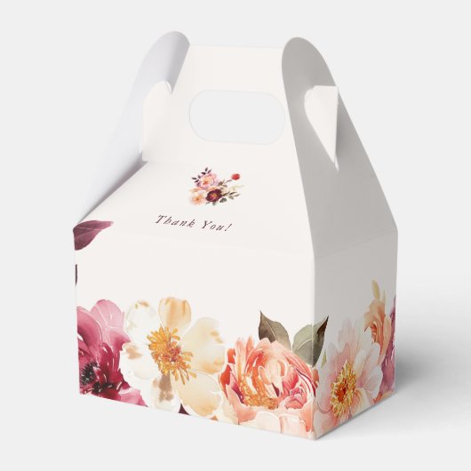 Weelderige Herfst Bloemen Huwelijk Favoriete Dozen Bedankdoosjes (Achterkant)