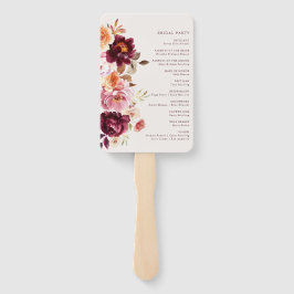 Weelderige Herfst Bloemen Huwelijk Hand Fan Handwaaier