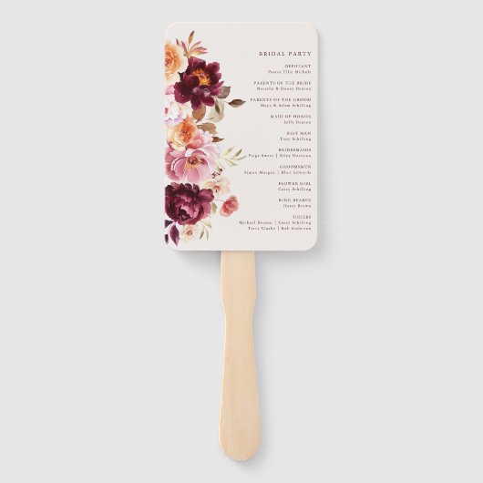 Weelderige Herfst Bloemen Huwelijk Hand Fan Handwaaier (Achterkant)