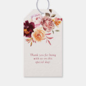 Weelderige Herfst Bloemen Trouwcadeau Labels Cadeaulabel (Achterkant)