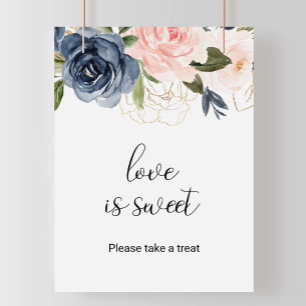 Weelderige herfst bloemige liefde is zoet poster