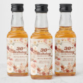 Weelderige herfst koperblush bordeaux 30ste verjaa likeurfles etiket (Flessen)