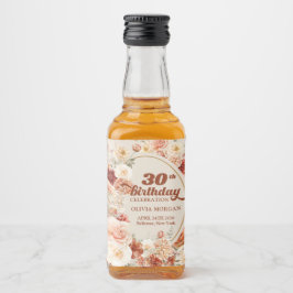 Weelderige herfst koperblush bordeaux 30ste verjaa likeurfles etiket