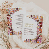Weelderige Herfst Wildflower Meadow Wedding Detail Informatiekaartje