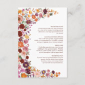 Weelderige Herfst Wildflower Meadow Wedding Detail Informatiekaartje (Achterkant)