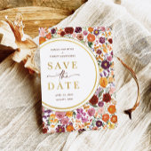 Weelderige Herfst Wildflowers Wedding Save the Dat Aankondigingskaart