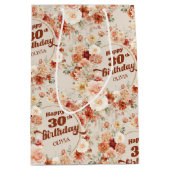 Weelderige herfstkoperblush bloemen 30e verjaardag medium cadeauzakje (Voorkant)