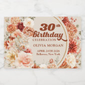 Weelderige herfstterracotta koperblush bordeaux sparkling wijnetiket (Enkel label)