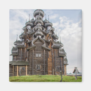 Weelderige houten kerk, Rusland Magneet