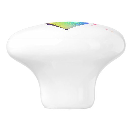 WEELDERIGE IJSKEGEL KERAMISCHE KNOP (Zijkant)