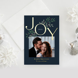 Weelderige Joy Folie Kerstkaart Kerstmis Kaart
