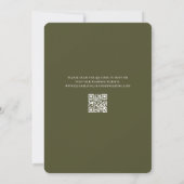 Weelderige kader groene oude geld QR-code bruiloft Kaart (Achterkant)