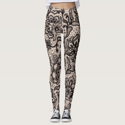 Weelderige kant leggings (Voorkant)