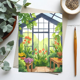 Weelderige Kas | Bloemrijke Botanische Tuin Briefkaart