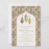 Weelderige Klasse Bloem Kaarsen Mehndi Ceremonie  Kaart (Voorkant)