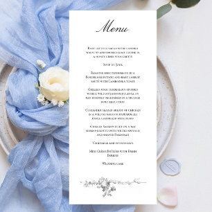 Weelderige Klassieke Franse Roos Rand Bruiloft Menu