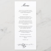 Weelderige Klassieke Franse Roos Rand Bruiloft Menu (Voorkant)