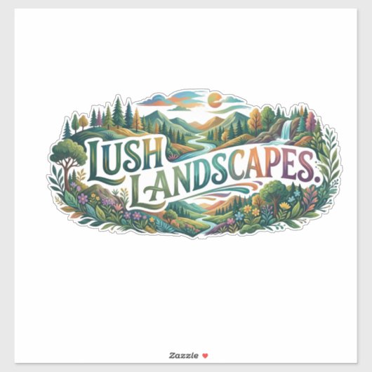 Weelderige Landschappen T-Shirt Sticker (Vel)