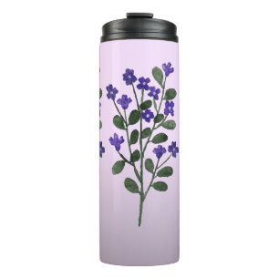 Weelderige Lila Bloemenkoffiemok Paarse Wilde Bl Thermosbeker