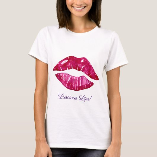 Weelderige Lippen Dames T-shirt Ontwerp (Voorkant)